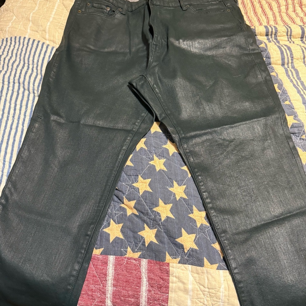 Ralph Lauren Women’s Black High Waisted Coated Straight Jeans